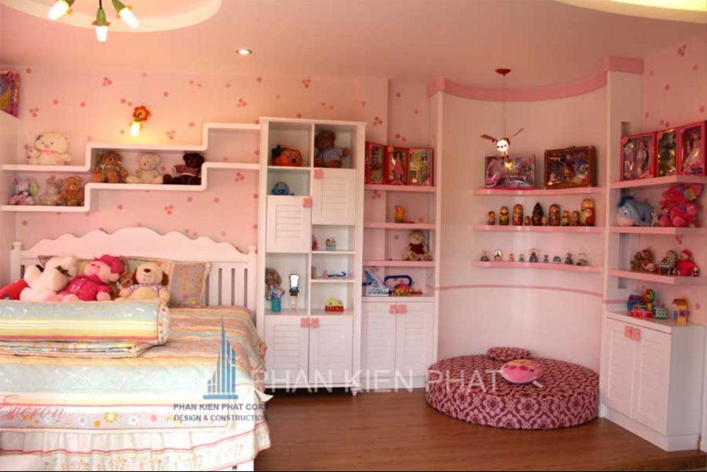 Phòng ngủ con gái của biệt thự mini 3 tầng góc view 2