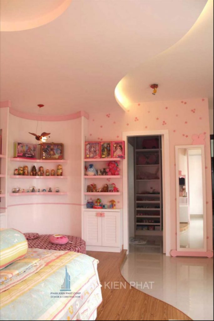 Phòng ngủ con gái của biệt thự mini 3 tầng góc view 5