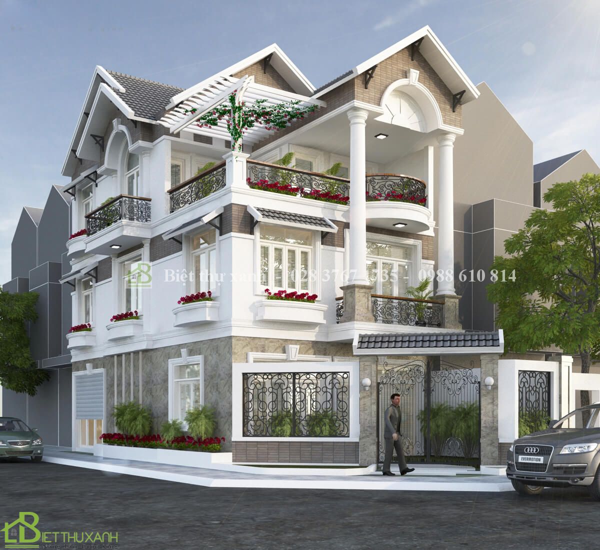 Mẫu biệt thự mini 3 tầng hiện đại đẹp - Chị Thi, Tân Phú