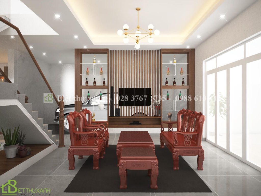 Thiet Ke Noi That Phong - Biệt thự mini 2 tầngKhach Biet Thu Vuon 1- thiết kế biệt thự 2 tầng mái thái
